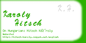 karoly hitsch business card